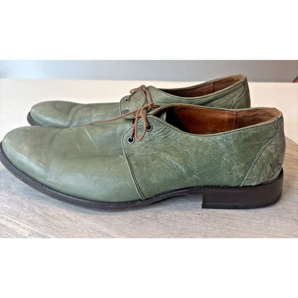 John Fluevog Men\'s Size 10 Olive Green Leather Oxford Lace Up Shoes main image 10